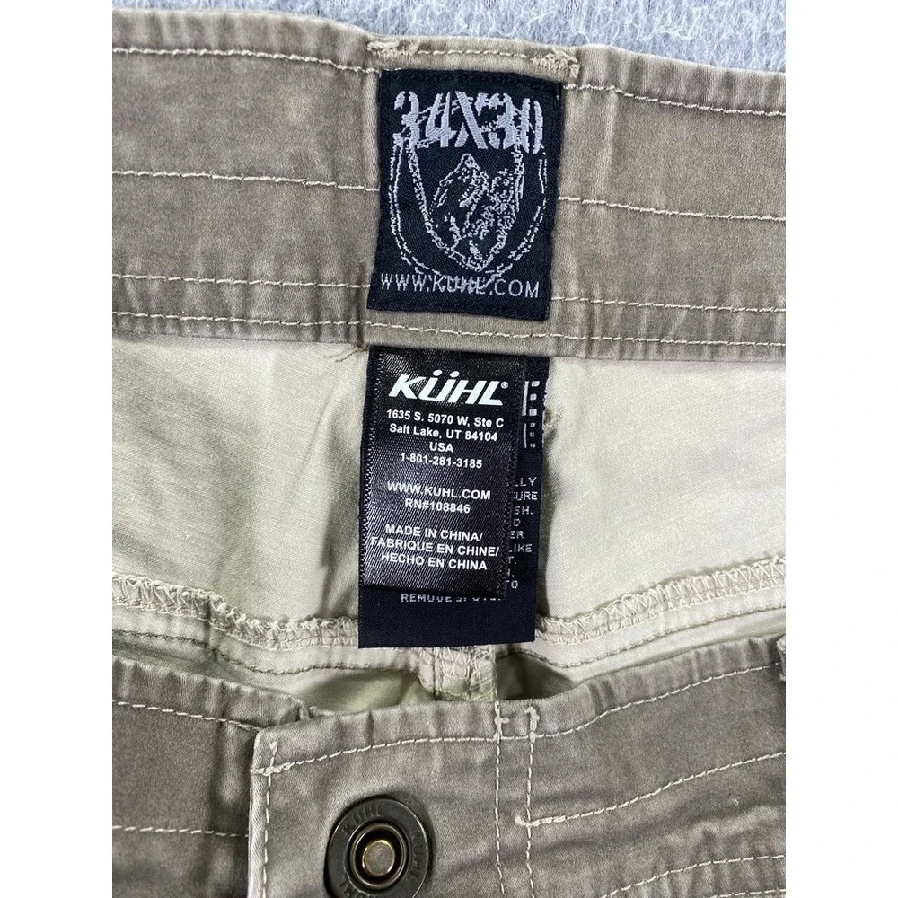Kuhl Slackr Pants Mens 34x30 Beige Canvas Carpenter Relaxed Fit Workwear Outdoor